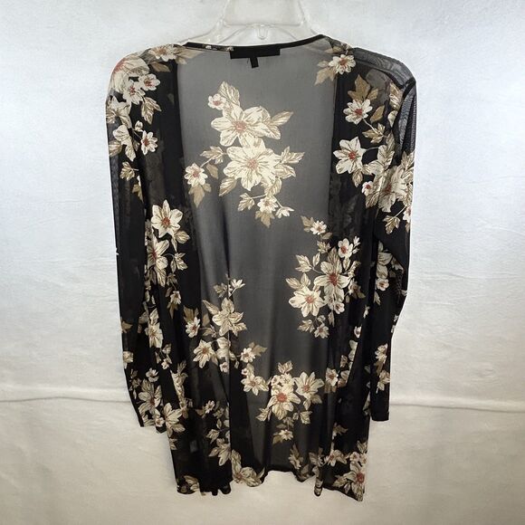 Sheer Kimono Black Floral Sz S Roses layering goth romantic fairy core witchy - Picture 3 of 8